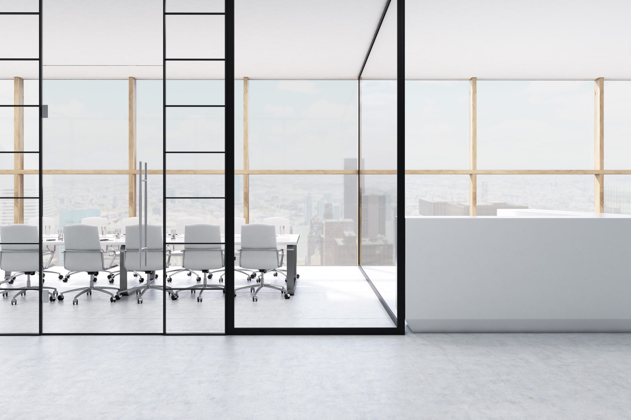 custom office glass partitions doors black frame slim frame toronto gta design